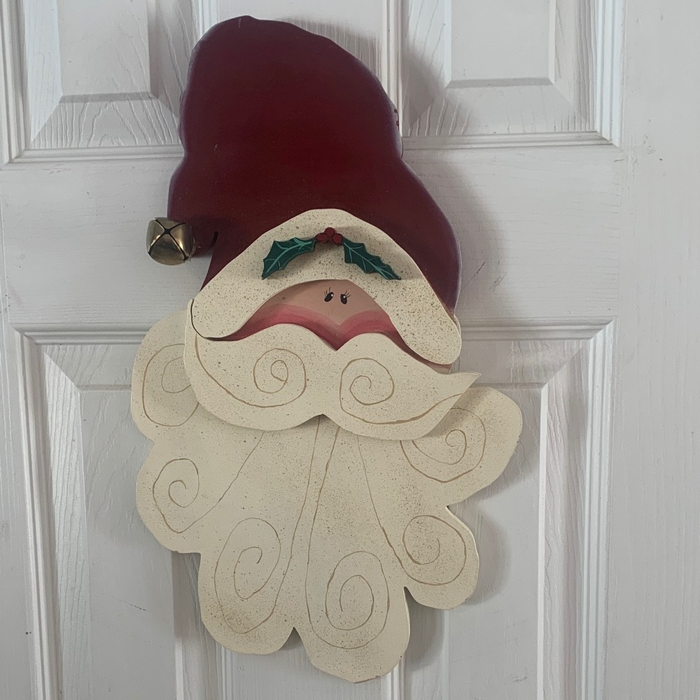 Festive Santa Claus Wood Wall Hanging Decoration